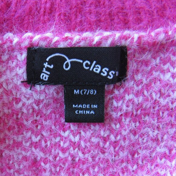 Target Art Class Girls Mock Neck Pullover Top Hot Magenta Pink Sweater Size M7/8 - Picture 5 of 9